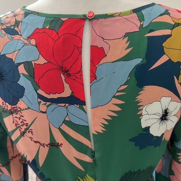 NWOT Anthropologie Green Floral Midi Dress - 6 Petite - Picture 11 of 13